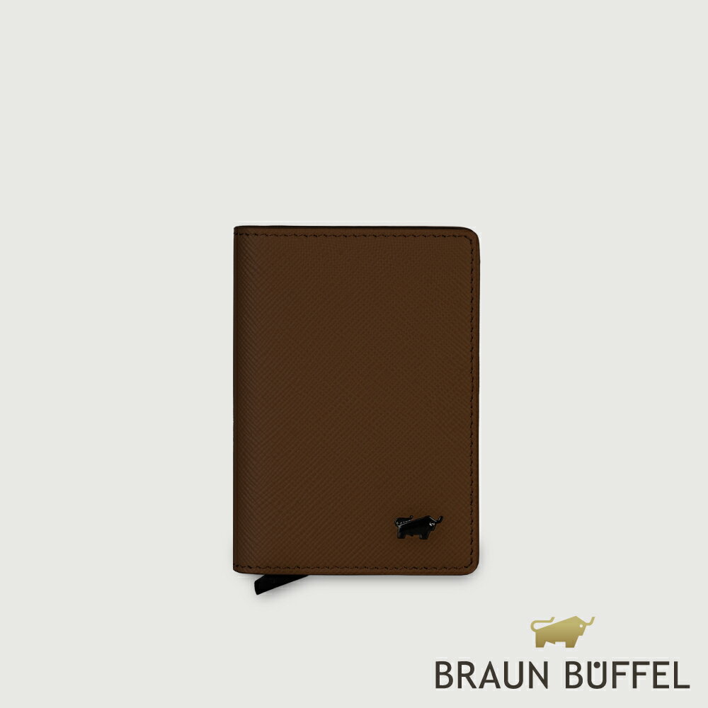 【BRAUN BUFFEL 德國小金牛】台灣總代理 瑾-A 2卡名片夾-培土棕/BF556-123-POS