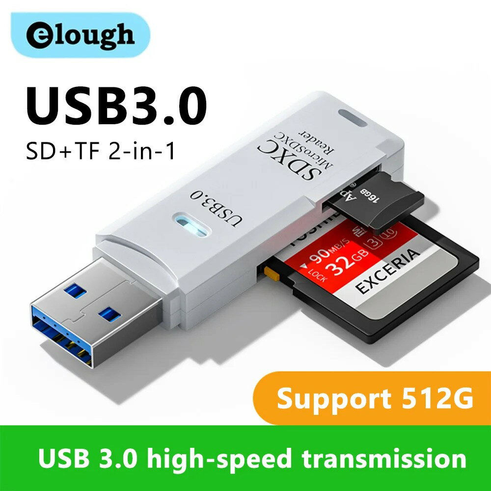 【日本代購】二合一讀卡機 USB 3.0 Micro SD TF 卡內存讀卡機高速多卡寫入器適配器閃存驅動器筆記型電腦配件