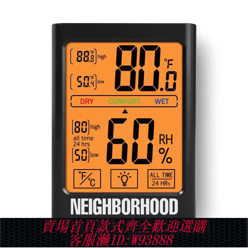 太陽能浮水噴泉 潮牌NEIGHBORHOOD植物電子溫度計植物多肉大屏觸摸背光磁吸濕度計