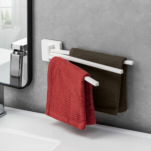 毛巾架 浴室置物架 日本ASVEL廚房抹布架 衛生間旋轉毛巾架 免打孔不銹鋼洗碗布瀝水架
