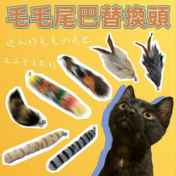 『台灣x現貨秒出』毛毛尾巴替換頭 逗貓棒替換頭 寵物玩具 貓咪玩具 貓玩具 逗貓