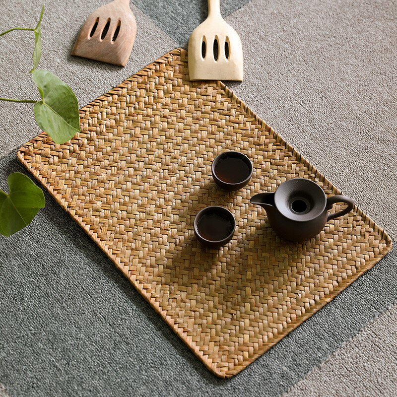 竹編餐桌竹墊子手工編織餐墊隔熱墊 碗墊防燙杯墊 簡約茶席草編餐