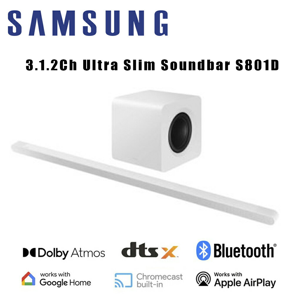 【澄名影音展場】SAMSUNG 三星 HW-S801D/ZW 3.1.2Ch Ultra Slim Soundbar S801D/劇院音響/聲霸