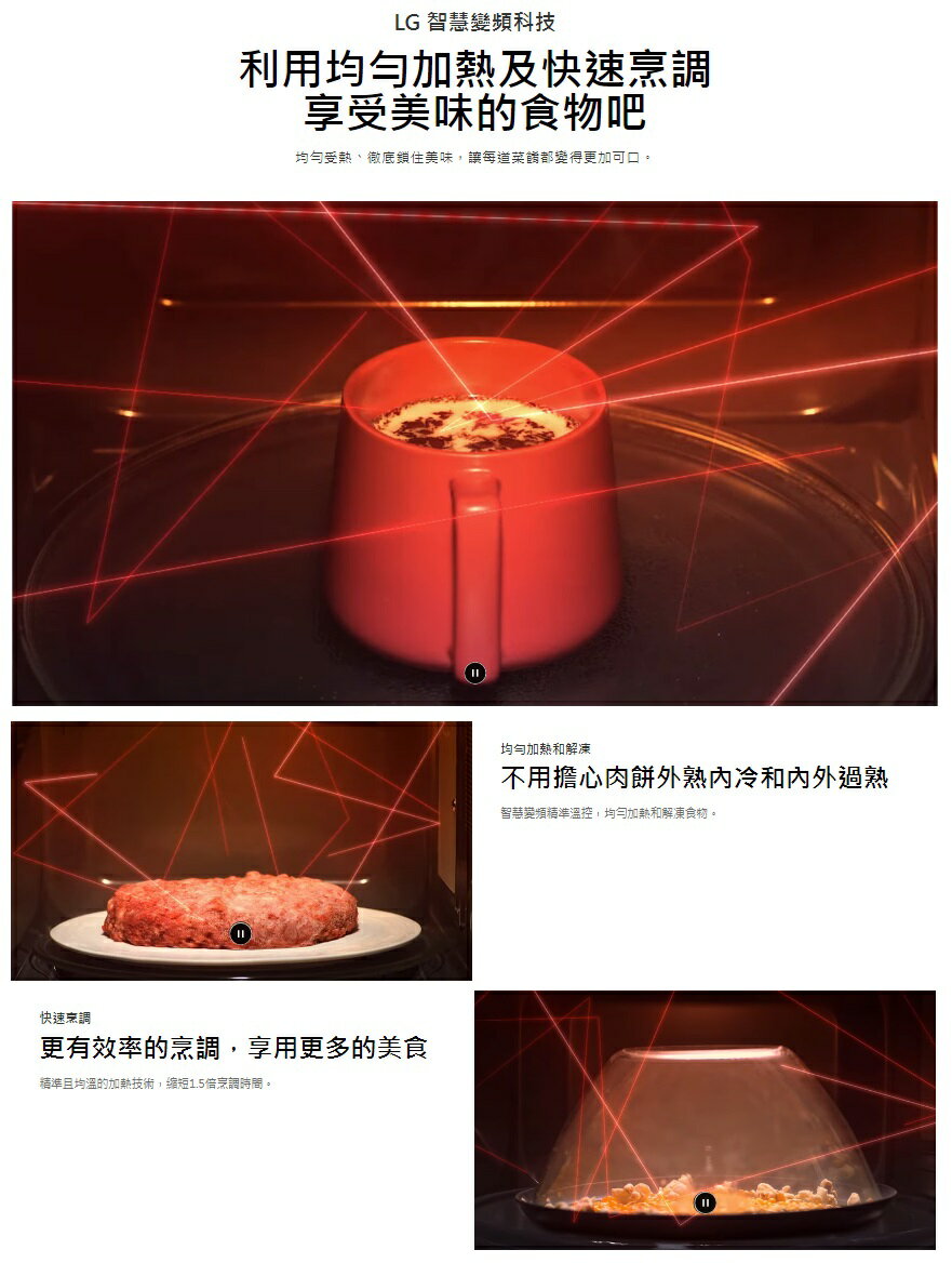 【折300】✨LG/樂金✨ 39L NeoChef™智慧變頻蒸烘烤微波爐(典雅銀) MJ3965ACR 2