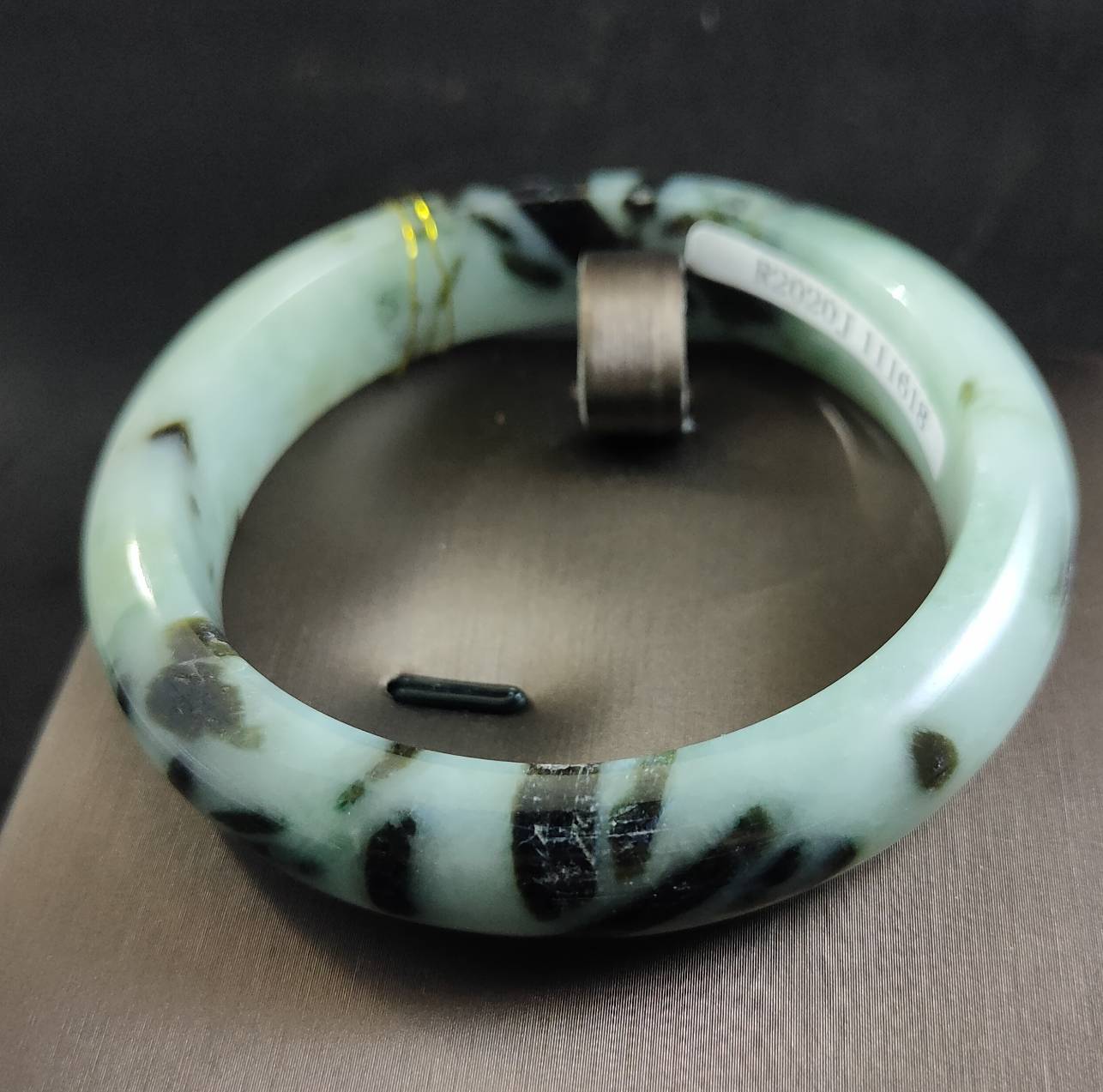 天然草花翡翠手鐲 #58 (58mm) - 人養玉三年，玉養人一生.平安富貴 天然翡翠緬甸玉A貨 1