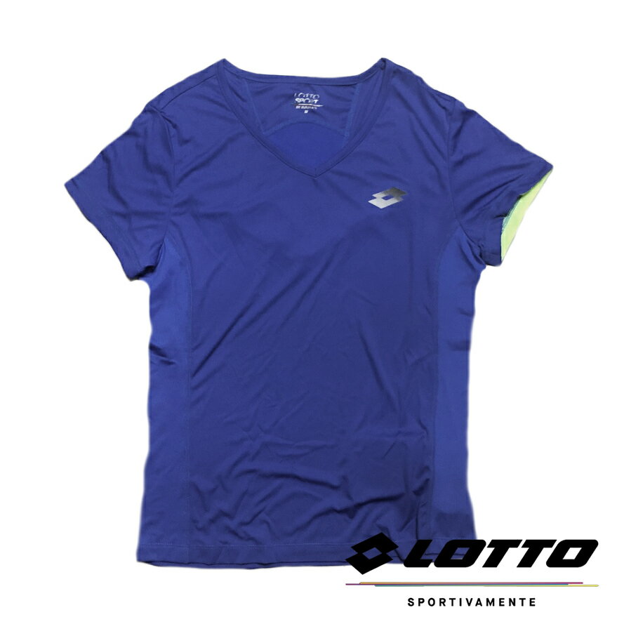 義大利第一品牌-LOTTO樂得 女款極輕量慢跑 T-SHIRT 運動衫 [LT4BWT0416] 閃電藍【巷子屋】