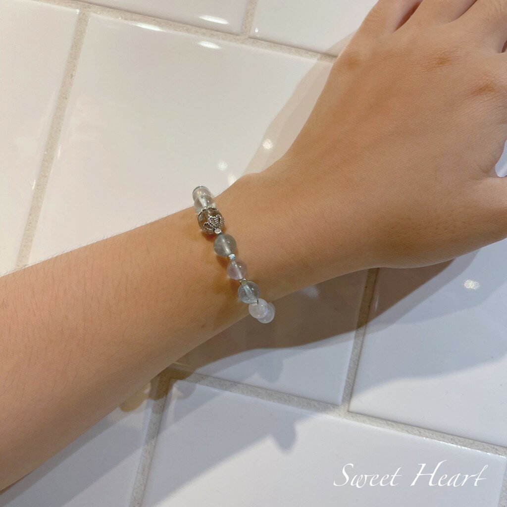 Sweet Heart 田芯開運精選💯天然水晶手鍊 S925銀飾 海藍寶 月光石 黑髮晶 女生手鍊 韓系手鍊 事業 人際 5