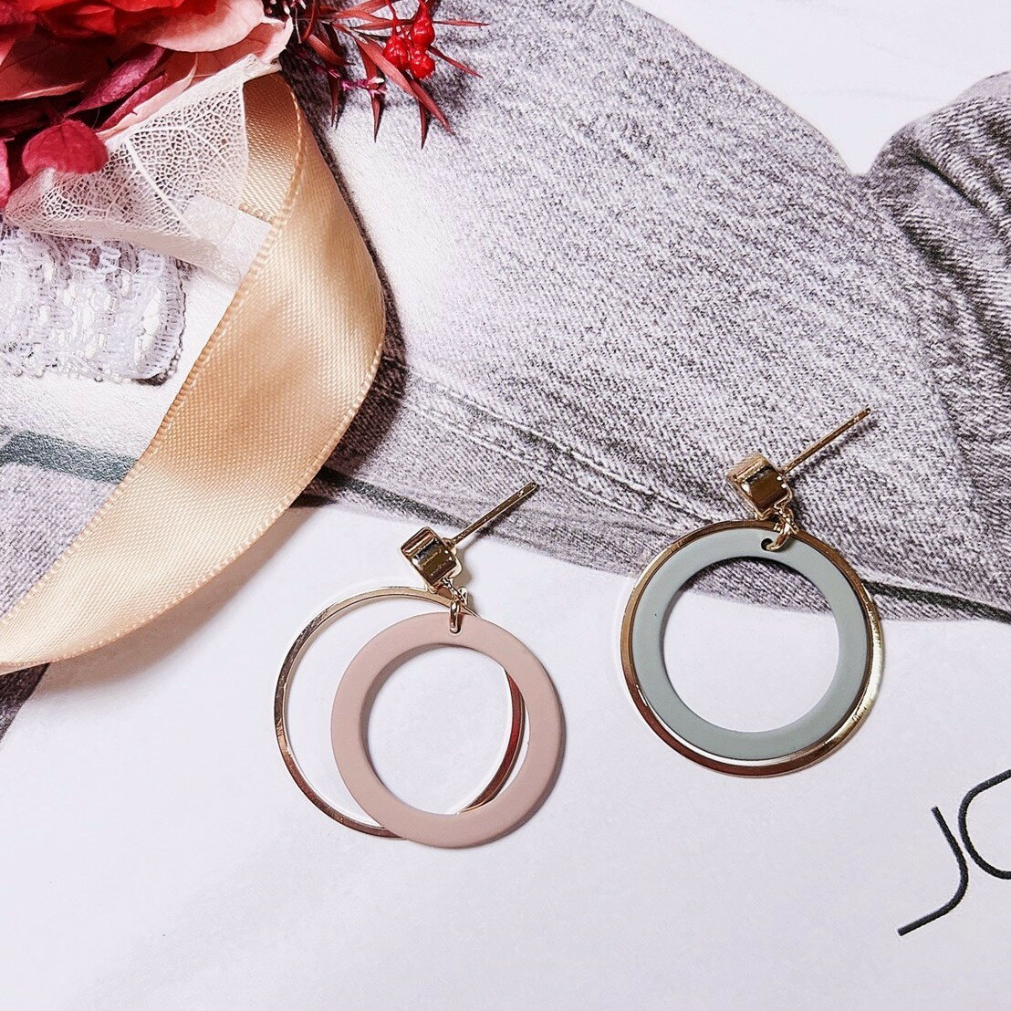 現貨專區｜粉系跳色圓圈耳環(BPE55)｜送禮精選店家★Reyna jewelry 女王飾品 1