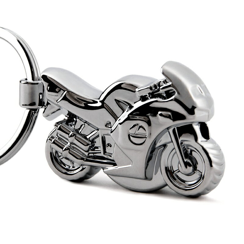 帶LED燈摩托車鑰匙扣 創意汽車鑰匙鏈掛件金屬鑰匙圈