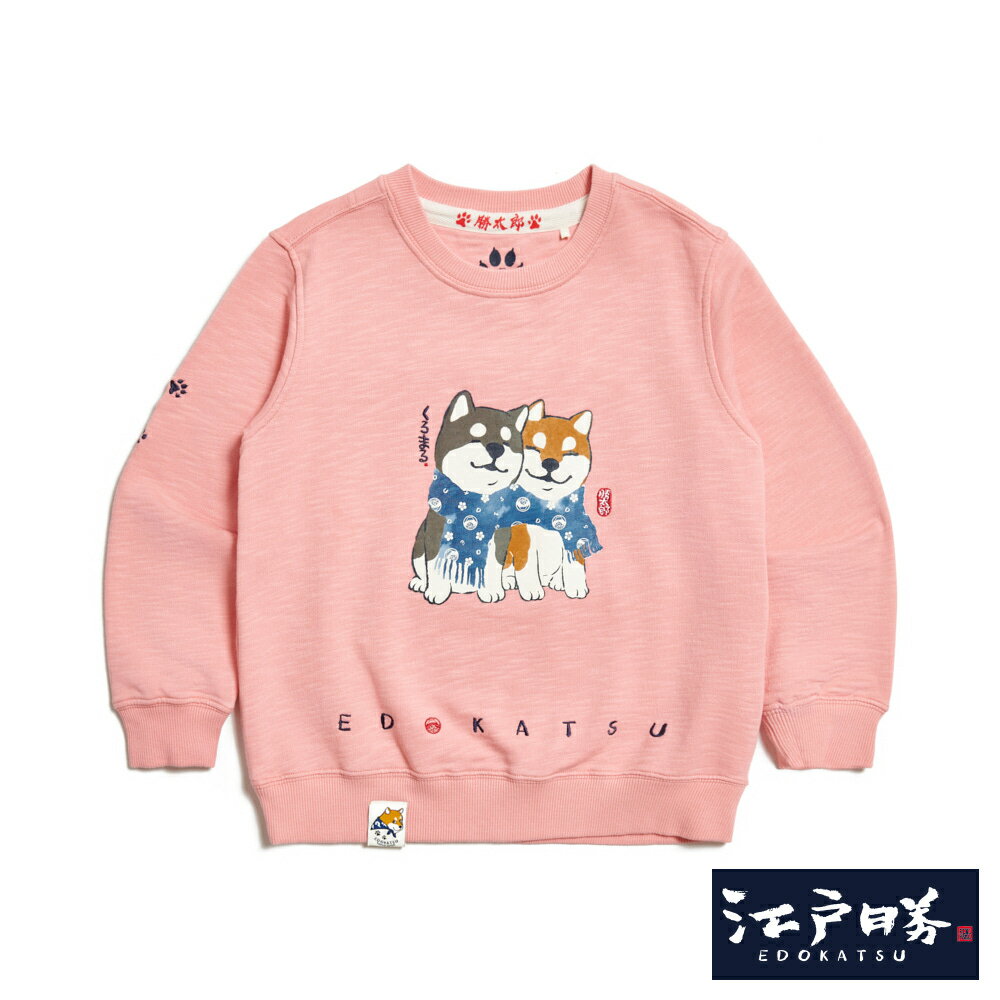 EDOKATSU江戶勝 童裝 勝太郎系列 勝太郎與黑丸友達長袖T恤 (淡粉紅) #下單五折