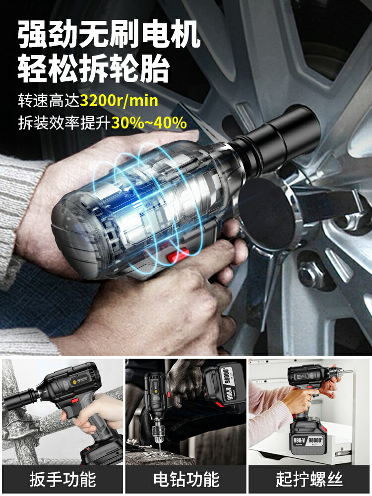 美國格納森無刷電動扳手鋰電大扭力充電動風炮強力套筒汽修架子工