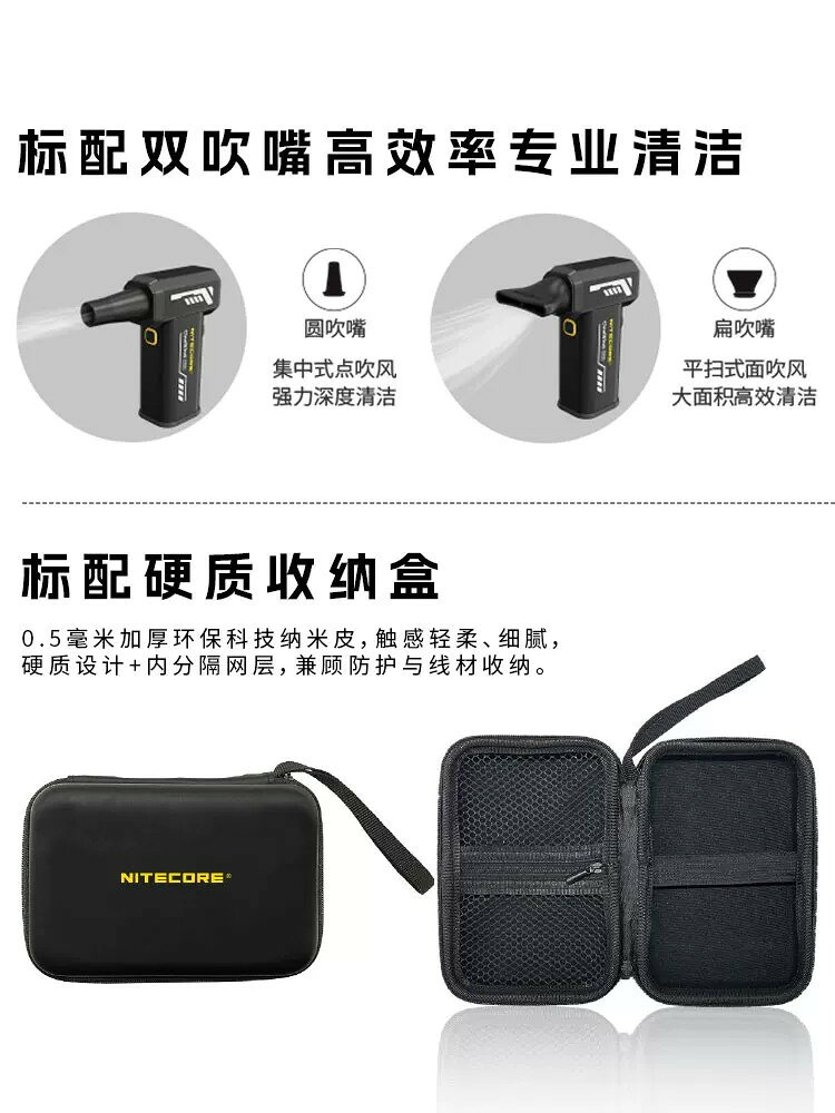 NITECORE奈特科爾CW20暴力風扇相機單反鏡頭電動氣吹鼓風機暴力渦輪風扇攝影造型吹風機官方