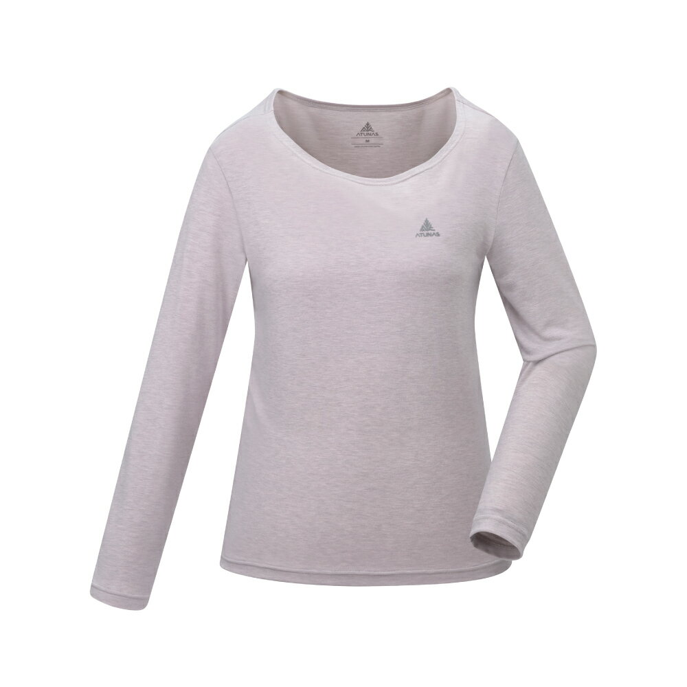 ATUNAS 歐都納 女石墨烯抑菌蓄熱圓領內著衣-粉膚-S-XL【杏一】