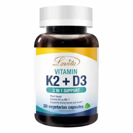 【Lovita愛維他】維生素K2+D3素食膠囊（30顆/瓶）