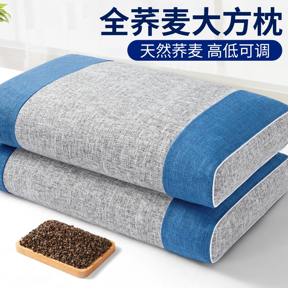 {臺灣公司貨 可打統編}全蕎麥枕頭護頸睡覺專用成人護頸椎中草助睡眠大枕頭硬枕芯一對夏