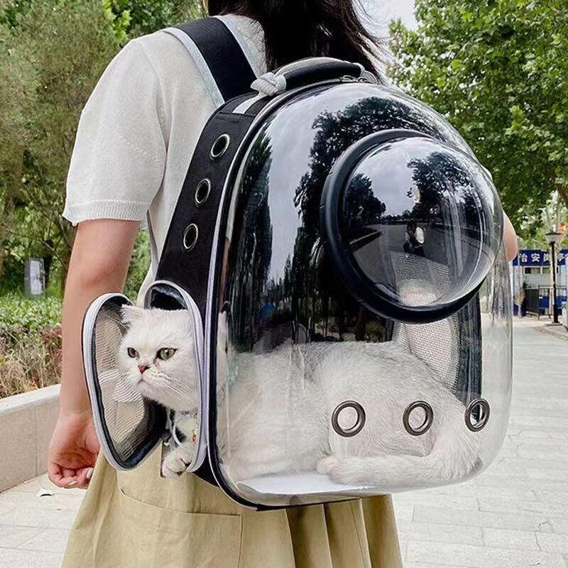 熱銷]新款一體寵物背包全景太空艙貓咪背包外出便攜透明博美貓咪外出包