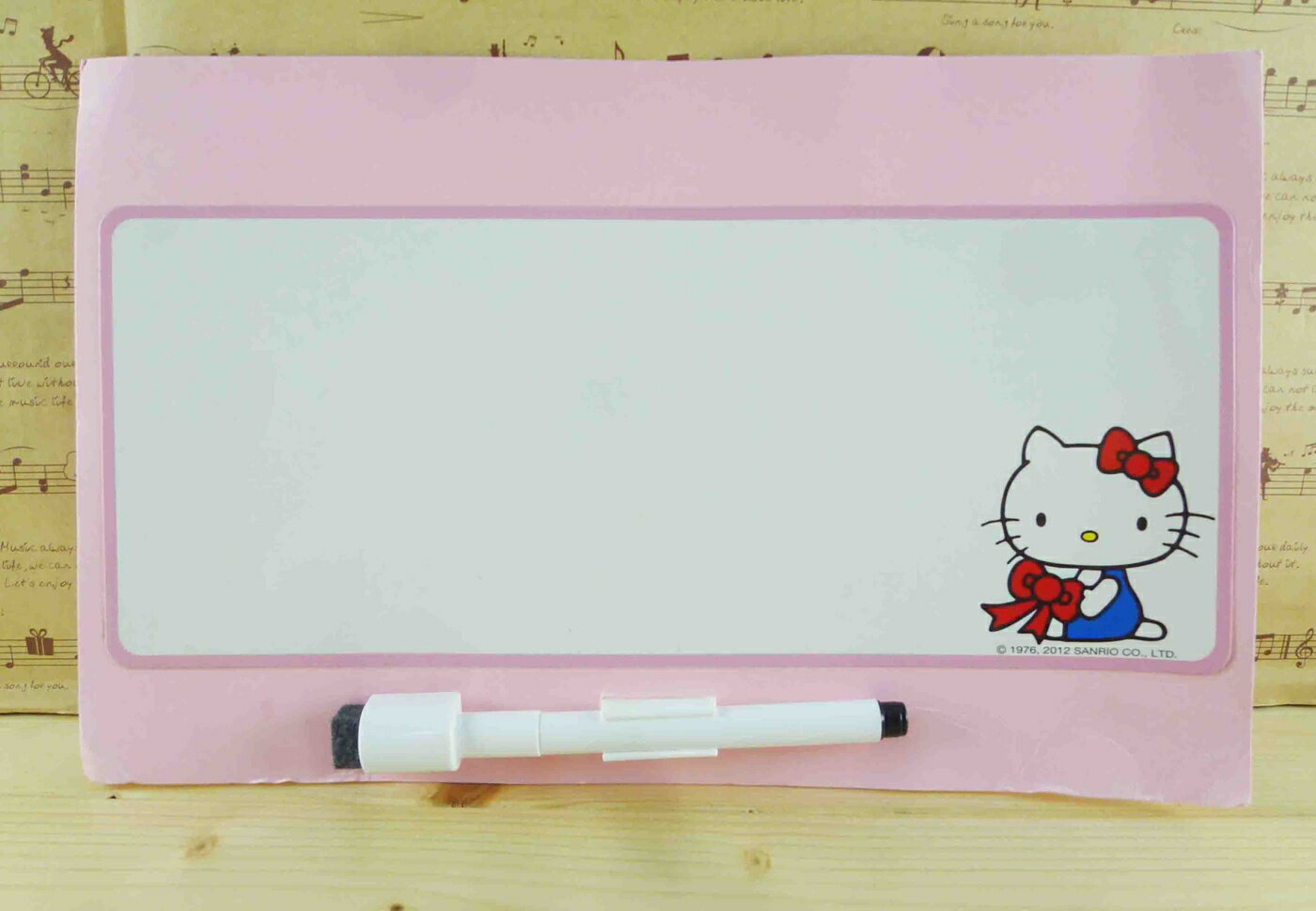 【震撼精品百貨】Hello Kitty 凱蒂貓 白板-粉色坐姿圖案 震撼日式精品百貨