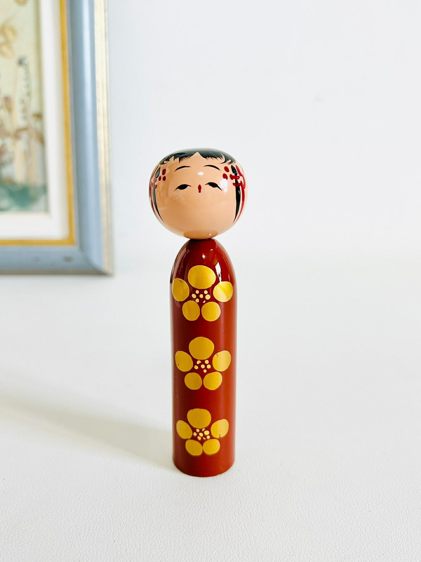 日本昭和 鄉土玩具 民蕓大漆蒔繪木芥子木偶人形置物擺飾