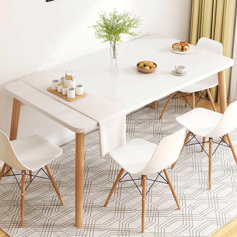 出租房桌子吃飯家用餐桌小戶型簡易北歐飯桌簡約現代小桌子長方形