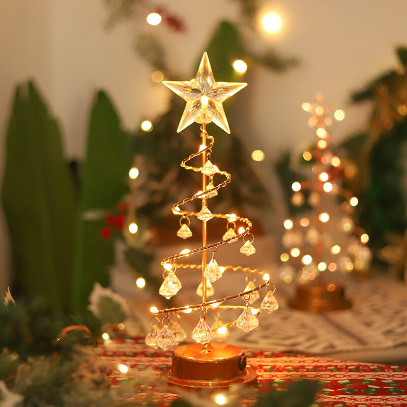 歐式led水晶台燈批發節日布置室內氛圍燈小夜燈聖誕節裝飾燈