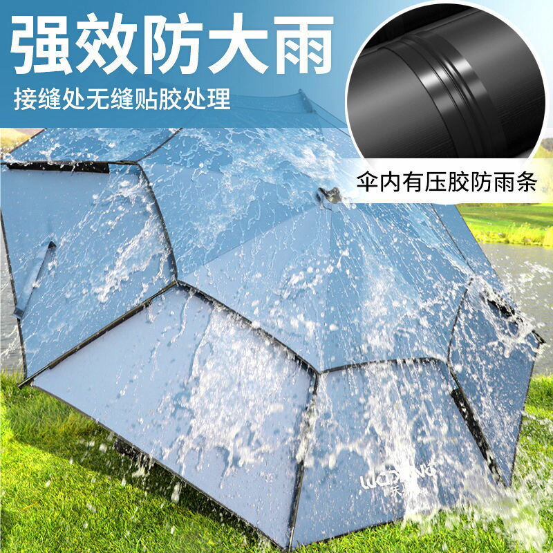 免運 公司貨 遮陽傘 戶外庭院傘 露營傘 中柱傘 沃鼎釣魚傘2024新款柺杖式大釣傘釣魚雨傘防雨防曬戶外遮陽傘垂釣特惠/開立發票S0913