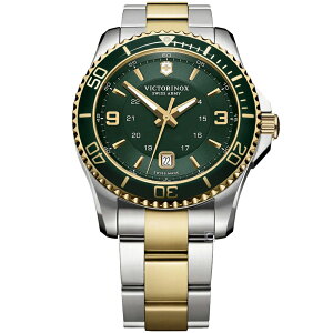 VICTORINOX 瑞士維氏 Maverick Large 潛水石英腕錶(VISA-241605)-34mm-綠面鋼帶【刷卡回饋 分期0利率】