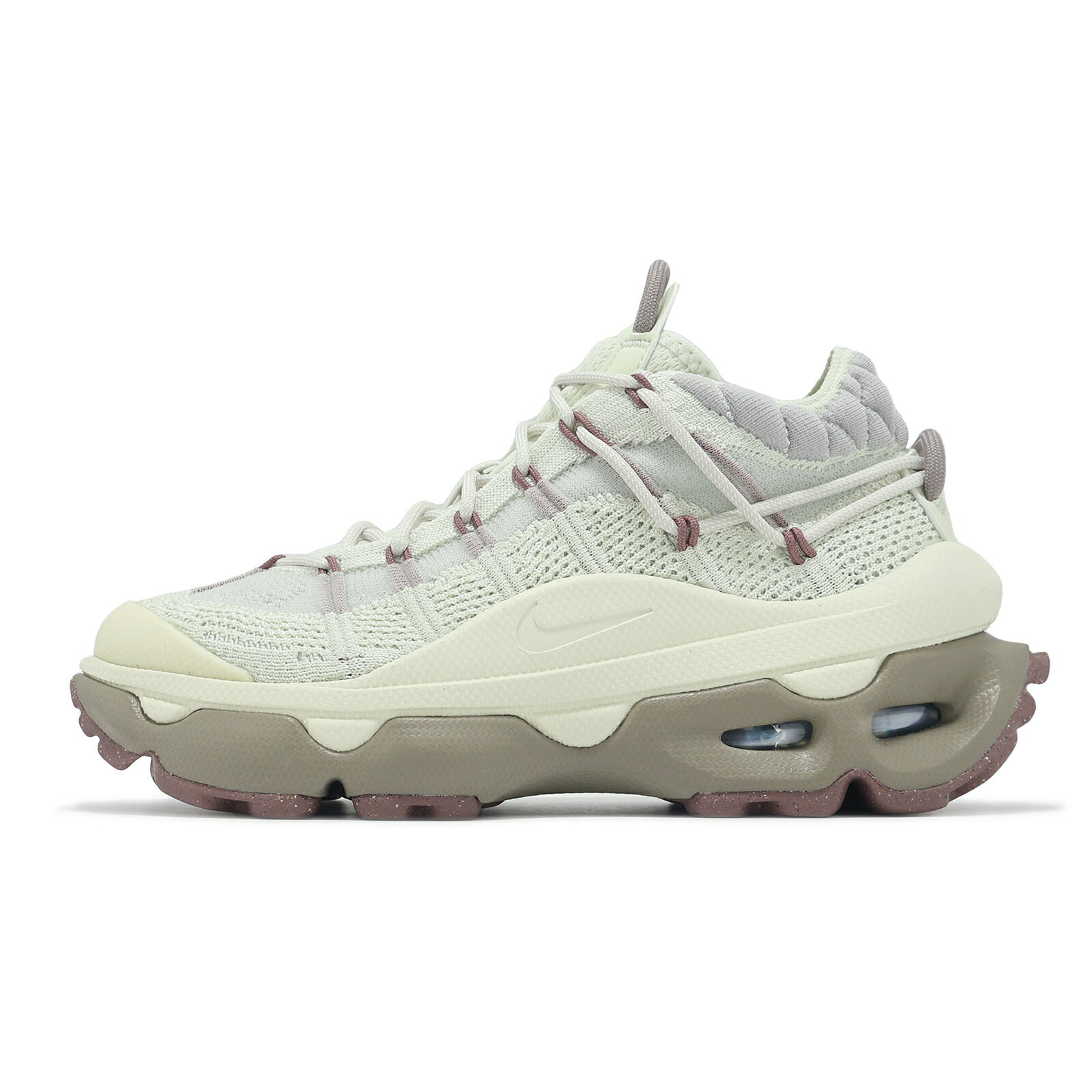 Nike 休閒鞋 Wmns Air Max Flyknit Venture 女鞋 米白 紫 厚底 老爹鞋