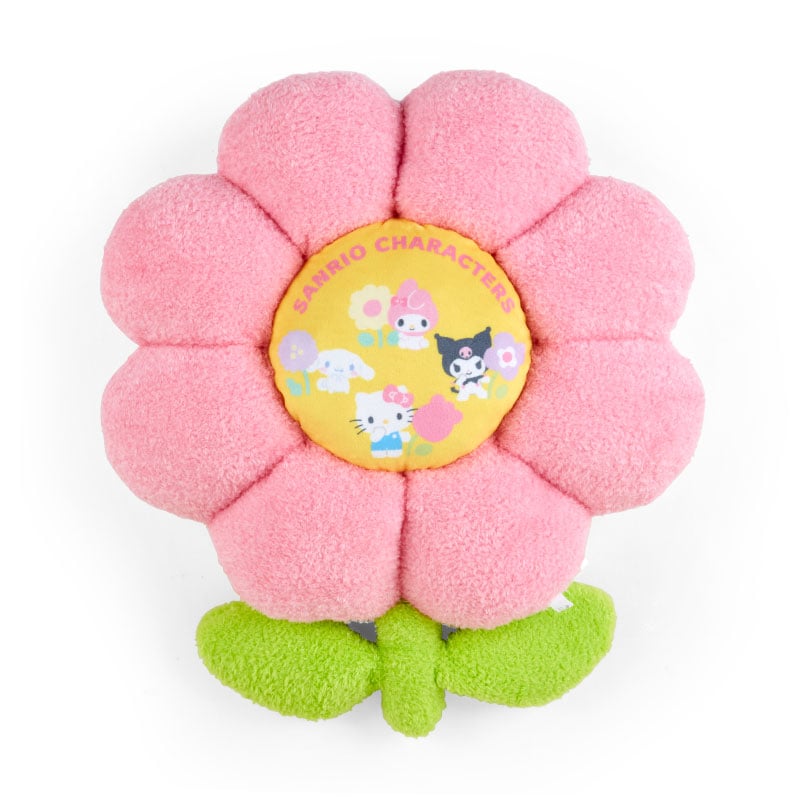 asdfkitty*三麗鷗家族花型絨毛靠墊 抱枕 靠腰墊-日本正版商品
