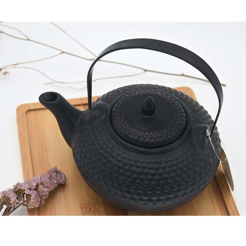 日式陶器茶壺，帶濾茶器和咖啡過濾器，環保，容量750ml，鐵質手柄
