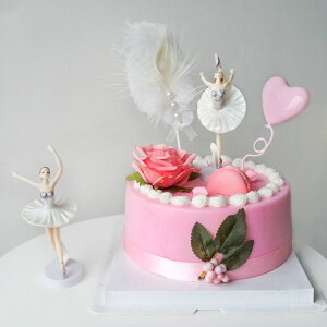 粉紅仙子 8寸生日蛋糕仿真裝飾擺件網紅假蛋糕模型展示柜裝飾甜點
