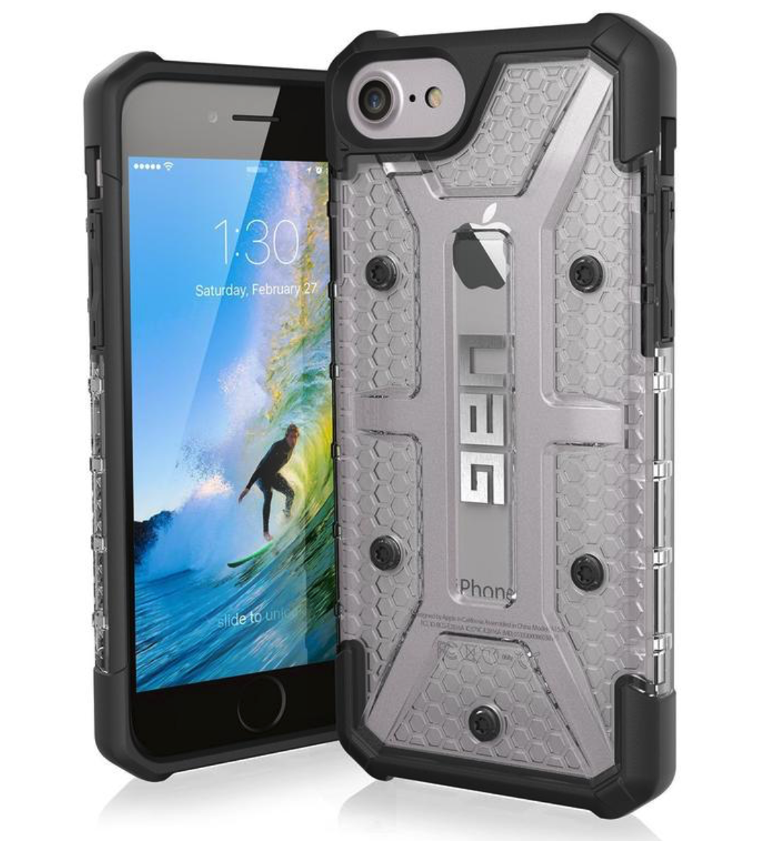 【美國代購】UAG iPhone 8 7 6s Plus [5.5英寸屏幕]探路者羽毛燈堅固[ICE]軍用摔落測試iPhone手機殼 銀色