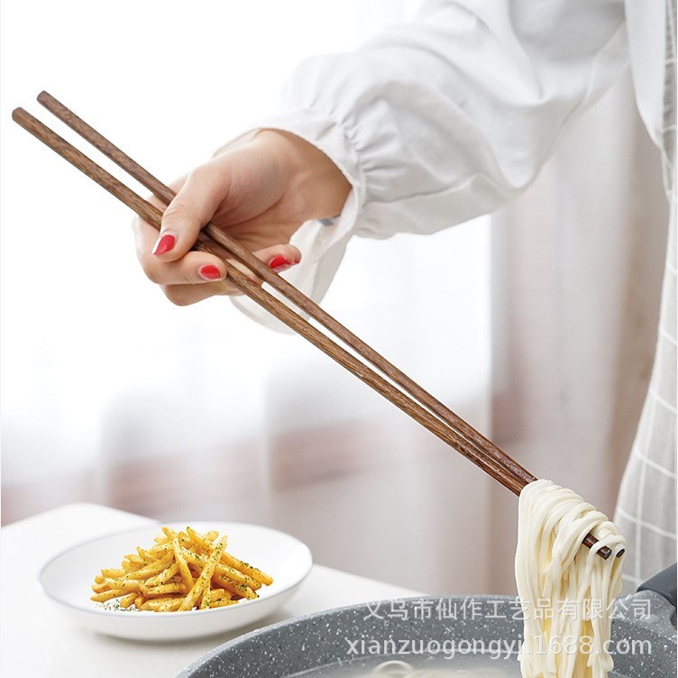 雞翅木加長款火鍋油炸筷子防滑家用撈面超長快子廚房炸油條實木筷