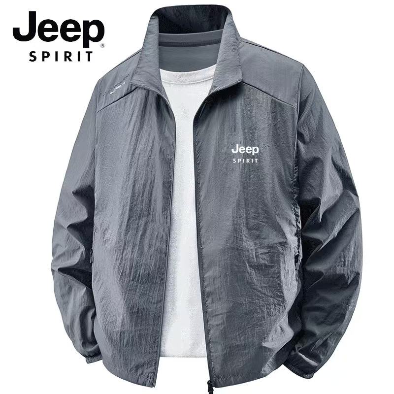 JEEP吉普防曬服男外套防紫外線夏季寬鬆防曬衣立領超薄夾克皮膚衣