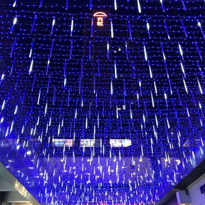 LED流星雨燈閃燈新年元旦酒店街道裝飾燈假雙面防水掛樹燈流星管