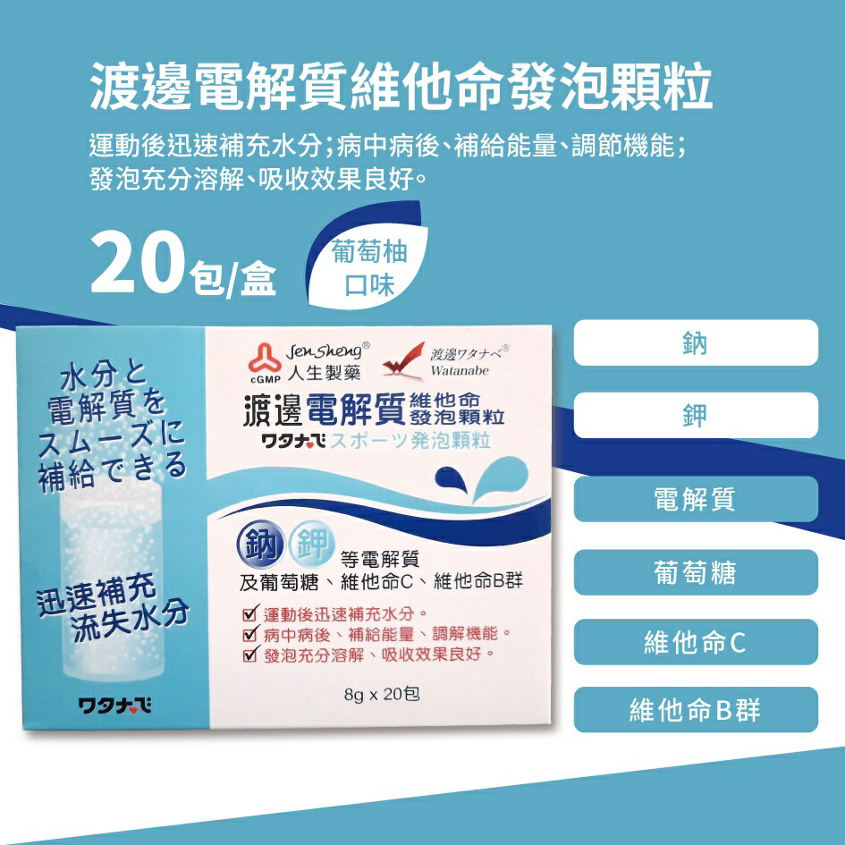 [現貨]渡邊電解質維他命發泡顆粒(葡萄柚口味) 0