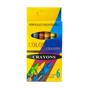 6色蠟筆 彩虹腊筆插畫著色彩色筆塗色筆 美勞教學DIY上色道具