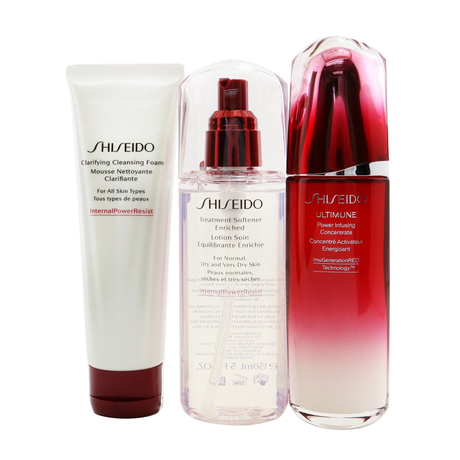 資生堂 Shiseido - 終極防禦日常護理套裝：終極力量濃縮液 100ml + 潔面泡沫 125ml + 護理柔順乳 150ml