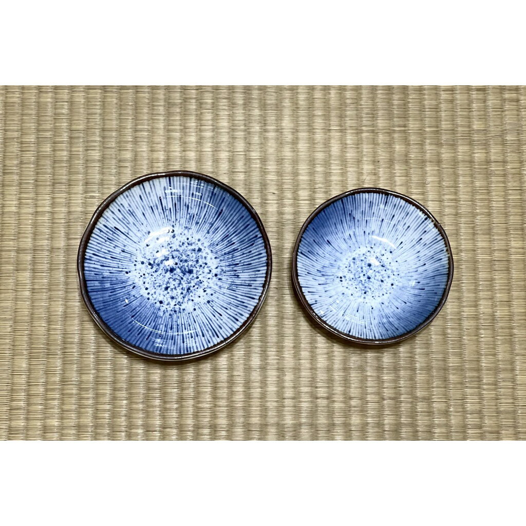 日本製 ✳️美濃燒 MINOYA✳️ 染花火 ✳️4吋淺缽、5吋淺缽~現貨供應