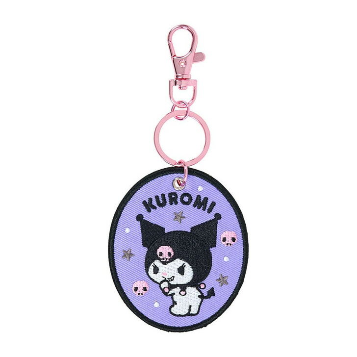 【震撼精品百貨】酷洛米_Kuromi~日本SANRIO三麗鷗 酷洛米刺繡布鑰匙圈-2025角色大賞*48596