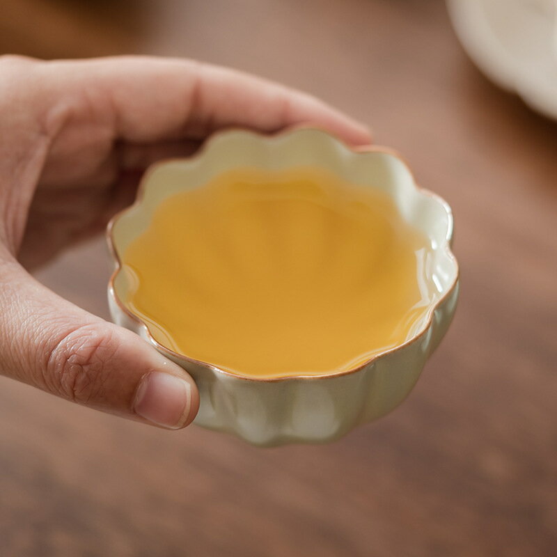 雲隱造物汝窯小號茶杯茶盞功夫茶具品茗杯蓮花主人杯汝瓷品茗杯