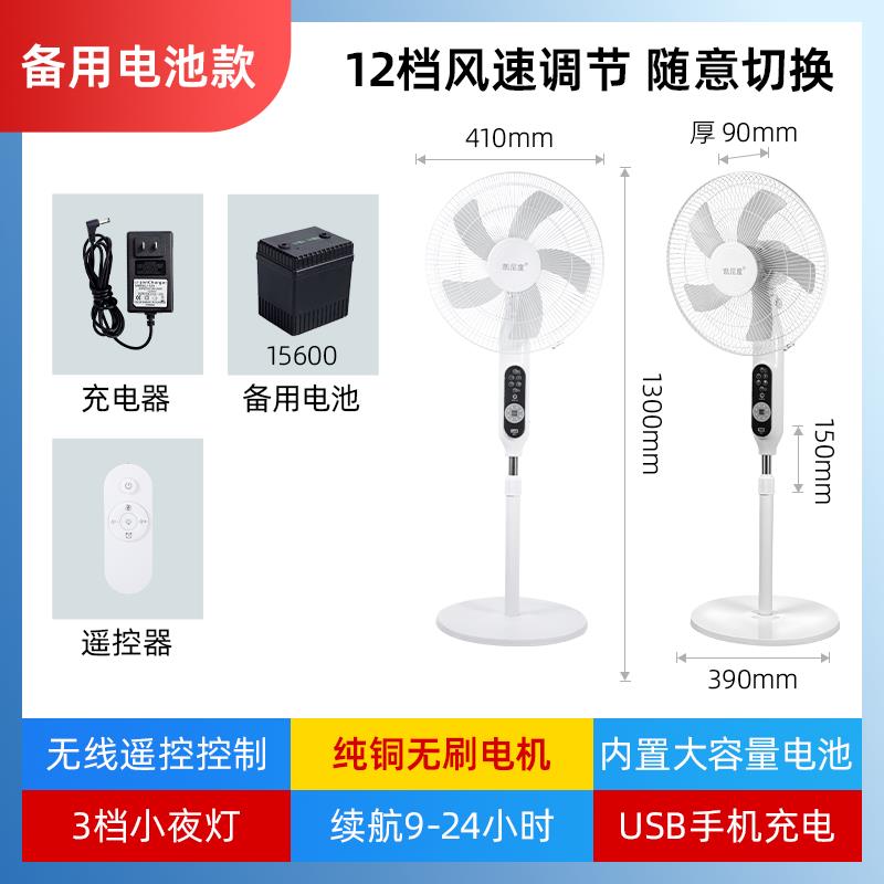{可打統編 保固一年}充電風扇超長續航大風力太陽能戶外便攜式大功率大電池無線落地扇 0