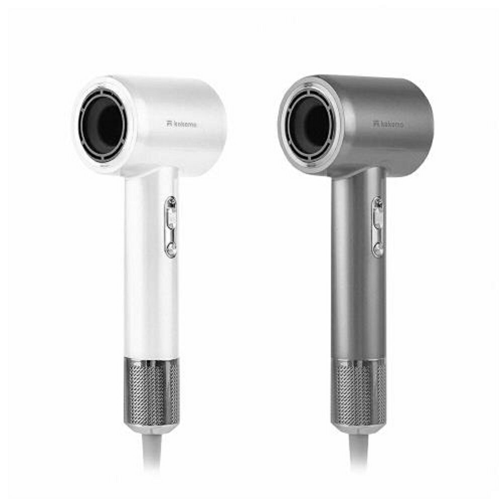 【兩入超值組+贈PLAY BOY法蘭絨毯】kokomo 風飛飛・日本負離子高速吹風機 智能溫控 強風集中速乾 護髮保濕 灰銀色 / 珍珠白 KO-IH2335 1