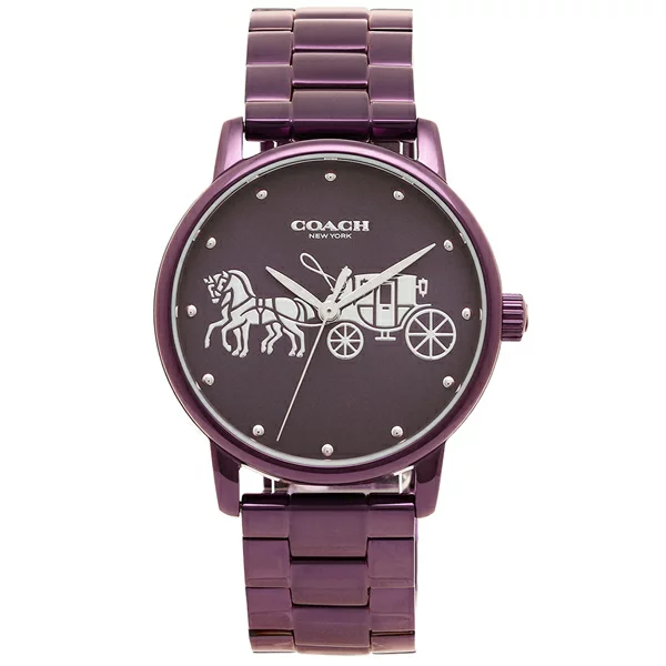 COACH 時尚女士腕錶 36mm 女錶 手錶 腕錶 14502923 紫色鋼錶帶(現貨)▶指定Outlet商品5折起☆現貨