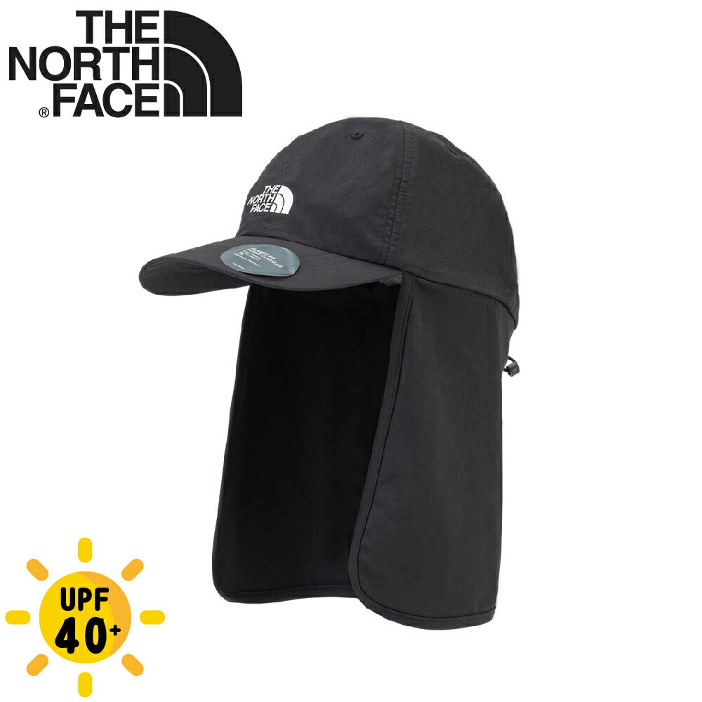 【The North Face 透氣快乾護頸棒球帽《黑》】7WH1/舒適防曬休閒遮陽帽/登山健行