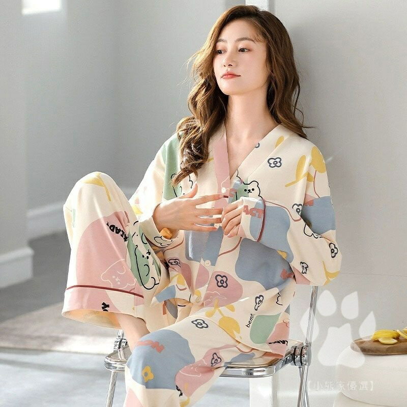 睡衣套裝 女 秋冬季新款睡衣 長袖居傢服 秋冬睡衣 可外穿傢居服 女 套裝睡裙 居傢服 睡衣睡褲 睡衣女 長袖 女生睡衣
