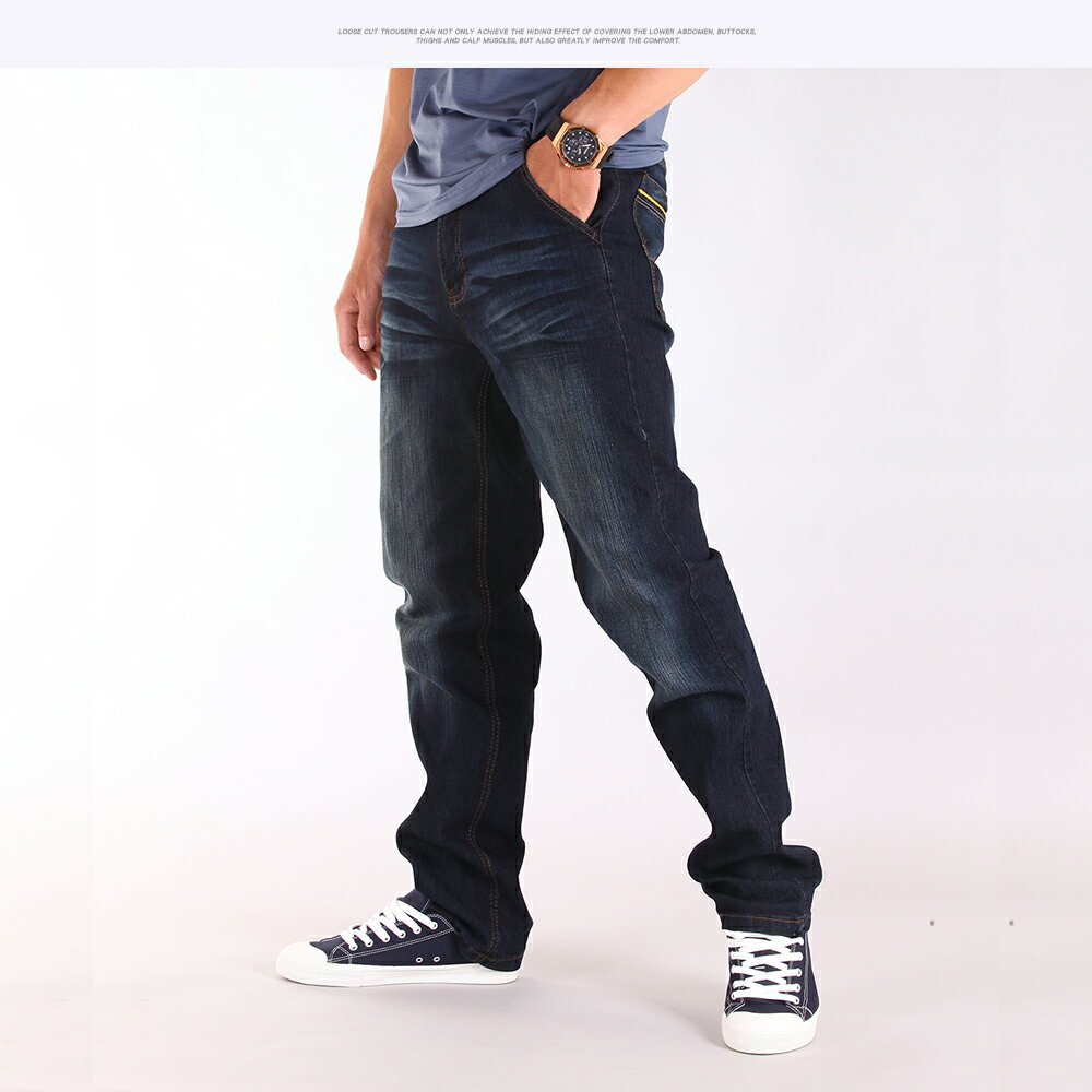 CS衣舖 寬鬆個性中直筒 牛仔長褲 6