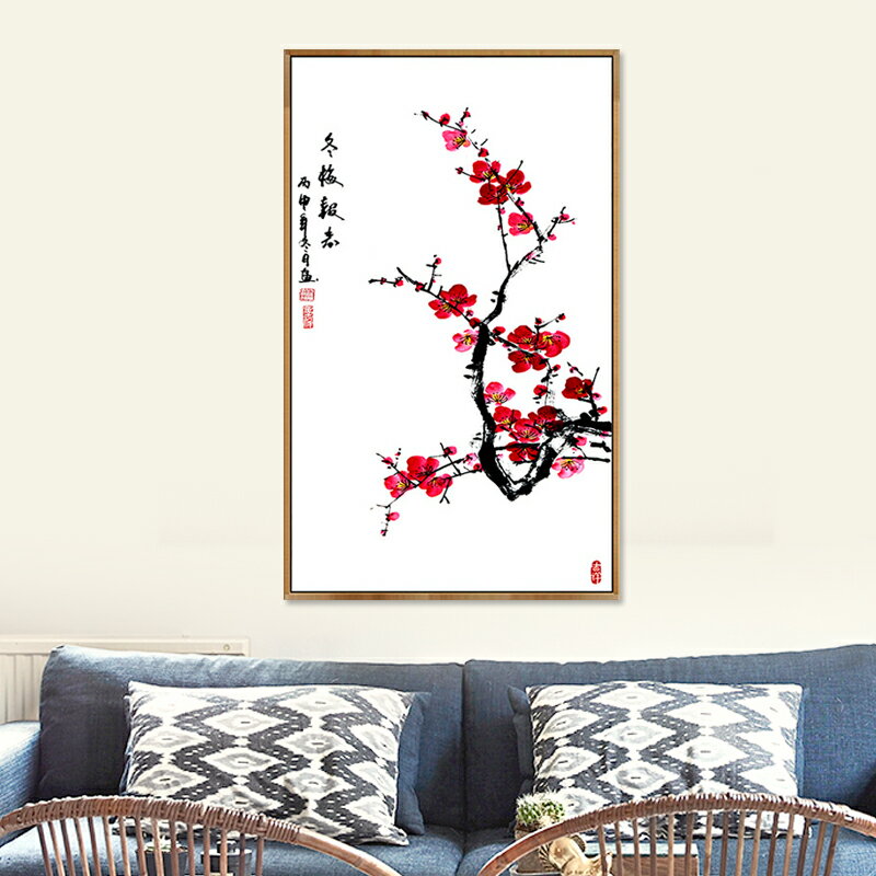 新中式 5D鉆石畫滿鉆客廳梅花餐廳簡約現代貼鉆十字繡花卉磚石畫 3