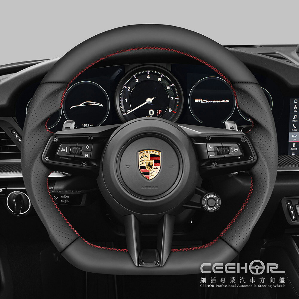 [細活方向盤] 全牛皮款 911 PANAMERA TAYCAN MACAN CAYENNE PORSCHE 保時捷 變形蟲方向盤 1