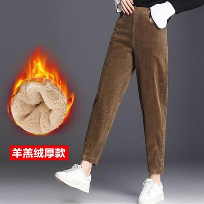 冬季羊羔絨加厚燈芯絨褲子女棉褲韓版寬松百搭外穿保暖加絨休閑褲 5