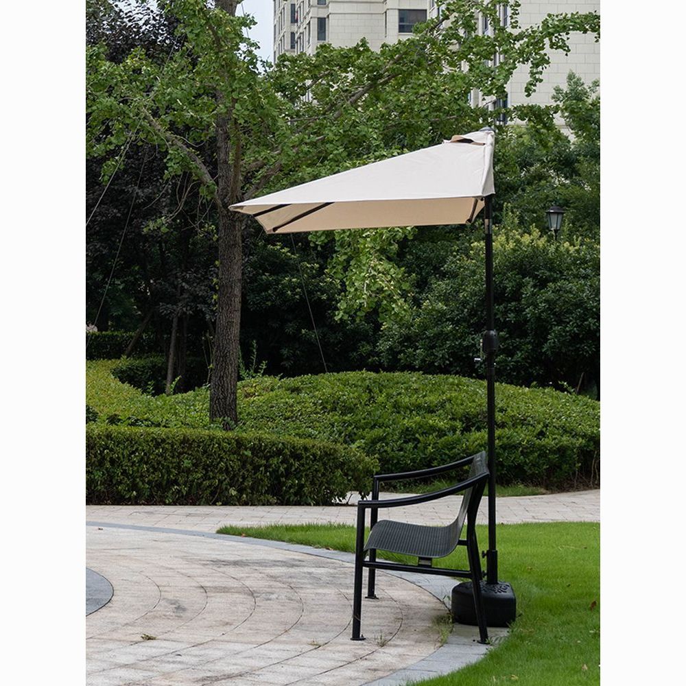 遮陽防雨傘 靠墻半邊傘 庭院傘戶外陽臺單邊側邊長方形遮陽傘 花園防曬太陽傘-快速出貨